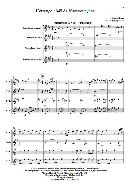 L'étrange Noël de Monsieur Jack - Quatuor de Saxophones - ELFMAN D. - app.scorescoreTitle