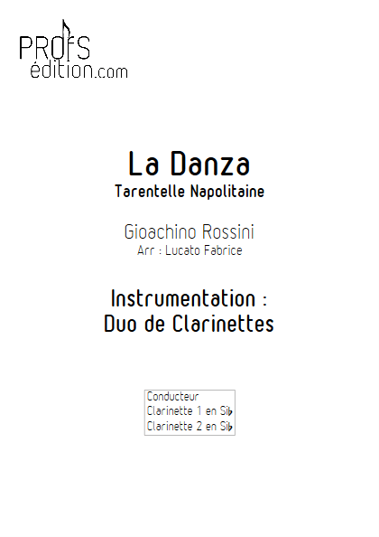 La Danza - Duo de Clarinettes - ROSSINI G. - page de garde