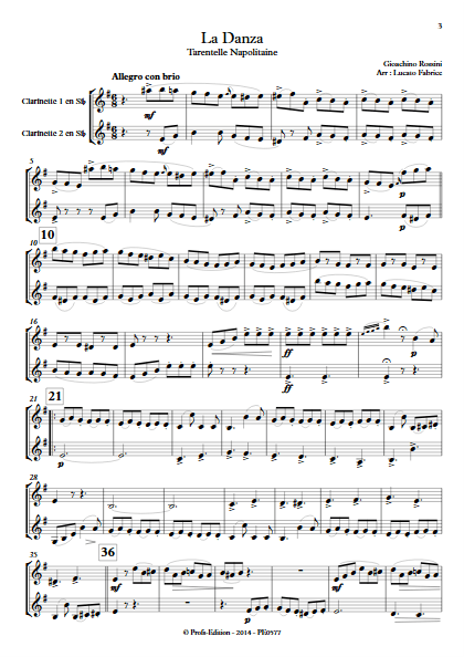 La Danza - Duo de Clarinettes - ROSSINI G. - app.scorescoreTitle