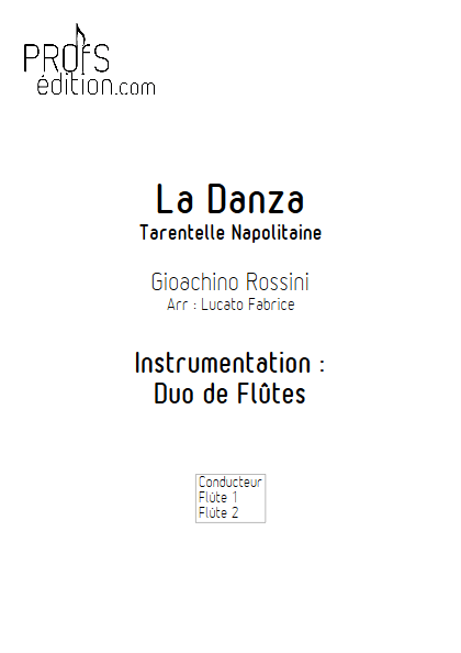 La Danza - Duo de Flûtes - ROSSINI G. - page de garde