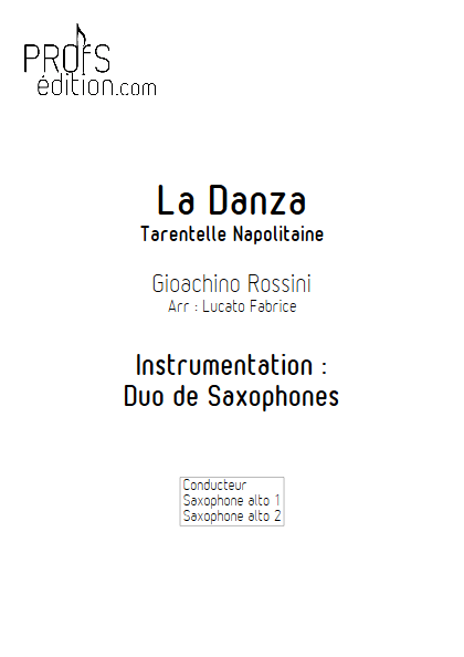 La Danza - Duo de Saxophones - ROSSINI G. - page de garde