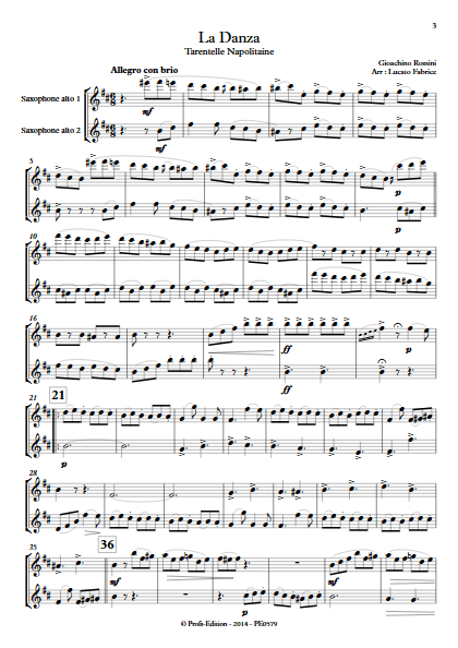 La Danza - Duo de Saxophones - ROSSINI G. - Partition
