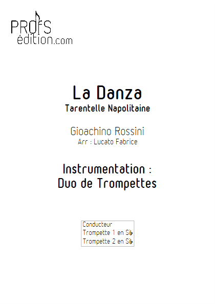 La Danza - Duo de Trompettes - ROSSINI G. - page de garde