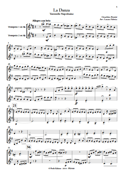 La Danza - Duo de Trompettes - ROSSINI G. - Partition