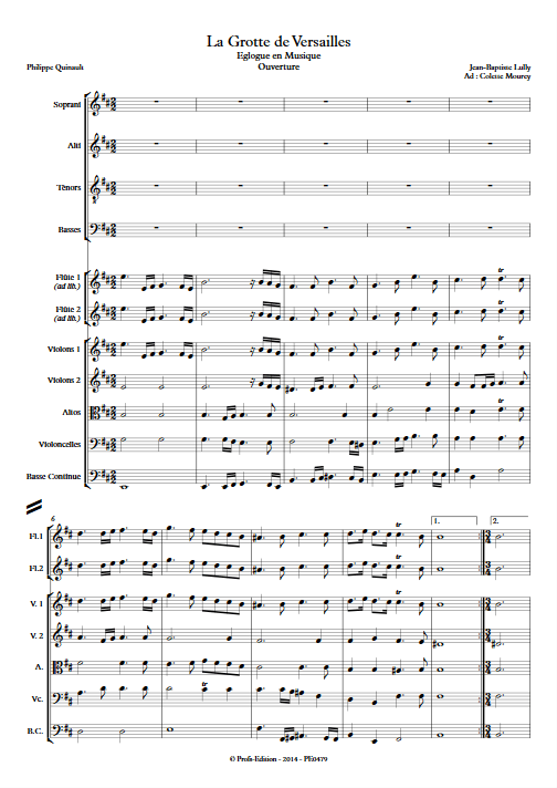 La Grotte de Versailles - Chœur & Orchestre à Cordes - LULLY J.B. - app.scorescoreTitle