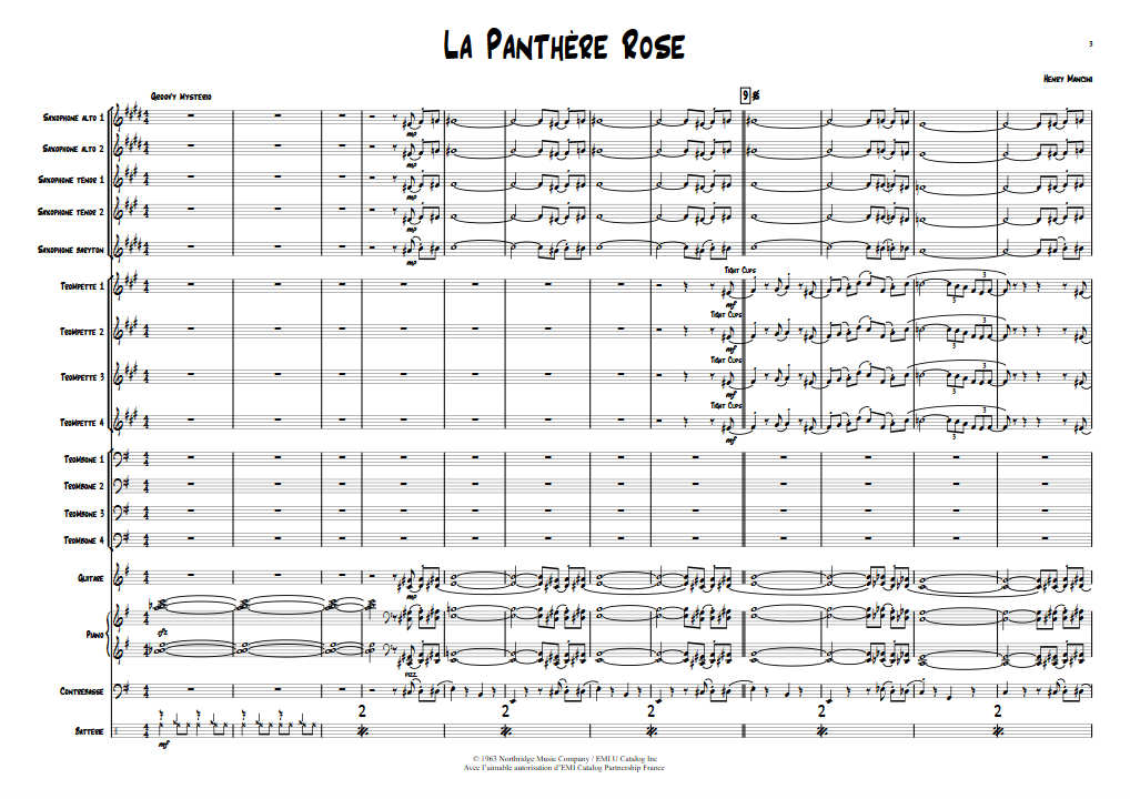 La Panthère Rose - Big Band - MANCINI H. - Partition