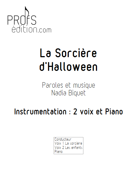 La Sorcière d'Halloween - Piano Voix - BIQUET N. - page de garde