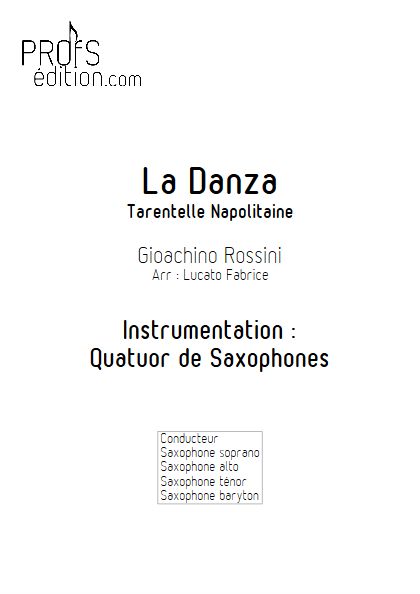 La Danza - Tarentelle - Quatuor de Saxophones - ROSSINI G. - page de garde