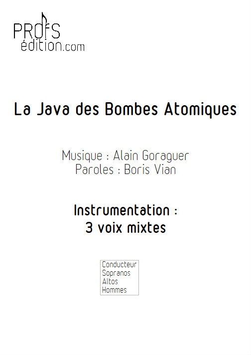 La Java des bombes Atomiques - Chœur 3 voix mixtes - VIAN B. - page de garde