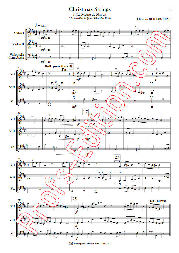 La Messe de Minuit - Orchestre Cordes - GUILLONNEAU C. - Partition