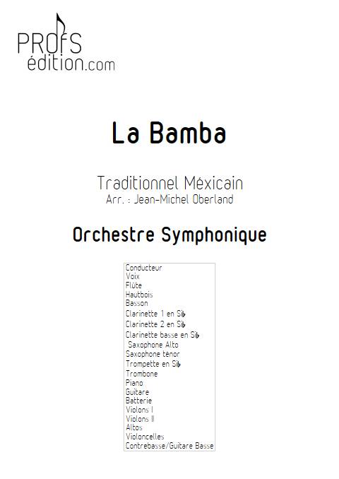 La Bamba - Orchestre symphonique - TRADITIONNEL MEXICAIN - page de garde