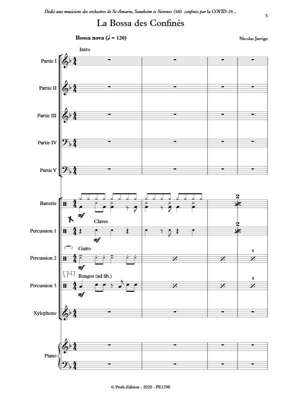 La Bossa des Confinés - Ensemble Variable - JARRIGE N. - Partition