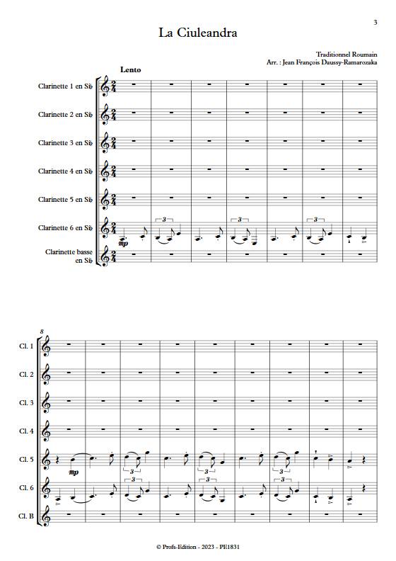 La Ciuleandra - Ensemble de Clarinettes - TRADITIONNEL ROUMAIN - app.scorescoreTitle
