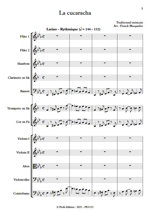 La Cucaracha - Orchestre Symphonique - RODRIGUEZ G. M. - Partition