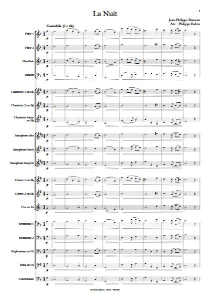 La nuit - Orchestre d'harmonie - RAMEAU J. P. - Partition