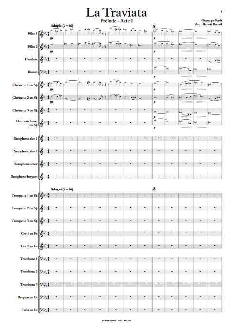 La Traviata - Prélude Acte I - Orchestre d'harmonie - VERDI G. - app.scorescoreTitle