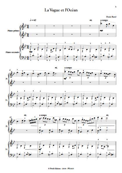 La Vague et l'Ocean - Piano 4 mains - BUREL D. - Partition