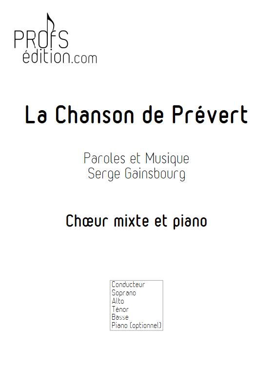 La Chanson de Prévert - Chœur mixte 4 Voix - GAINSBOURG S. - page de garde