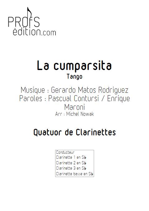 La Cumparsita - Quatuor de Clarinettes - RODRIGUEZ G. M. - page de garde