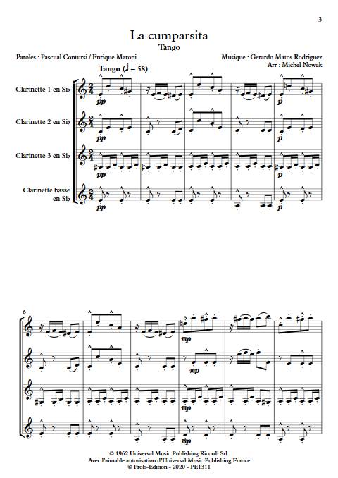 La Cumparsita - Quatuor de Clarinettes - RODRIGUEZ G. M. - app.scorescoreTitle