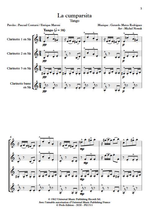 La Cumparsita - Quatuor de Clarinettes - RODRIGUEZ G. M. - Partition