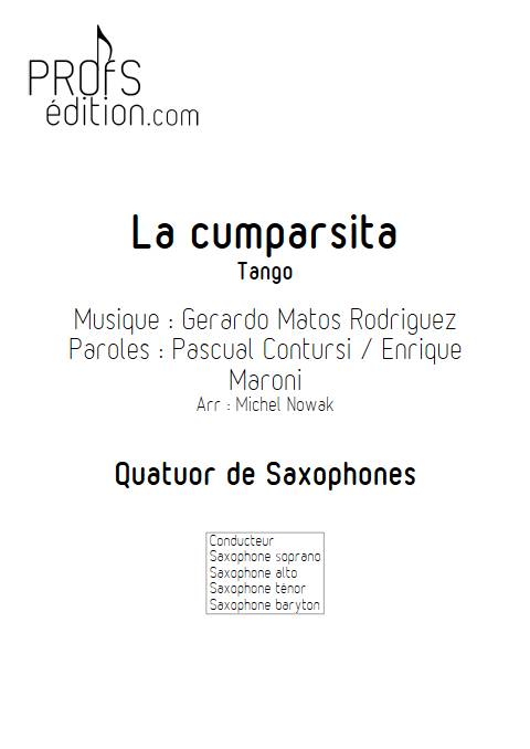 La Cumparsita - Quatuor de Saxophones - RODRIGUEZ G. M. - page de garde