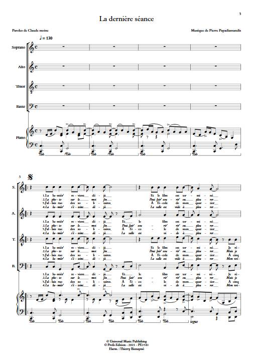 La dernière séance - Choeur mixte - PAPADIAMANDIS P. - app.scorescoreTitle