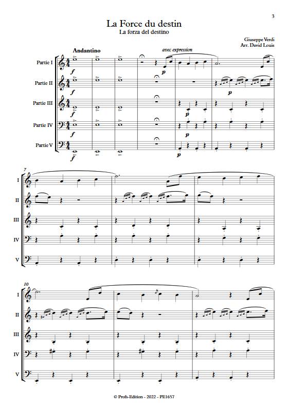 La force du destin - Ensemble Variable - VERDI G. - Partition