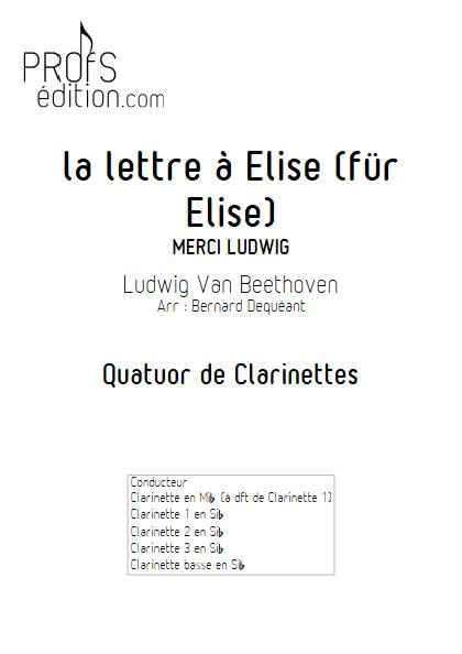 La lettre à Elise - Quatuor de Clarinettes - BEETHOVEN L. V. - page de garde