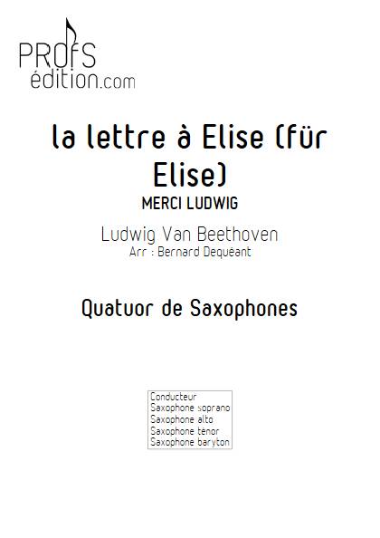 La lettre à Elise - Quatuor de Saxophones - BEETHOVEN L. V. - page de garde