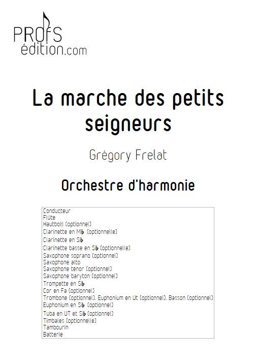 La marche des petits seigneurs - Orchestre d'Harmonie - FRELAT G. - page de garde