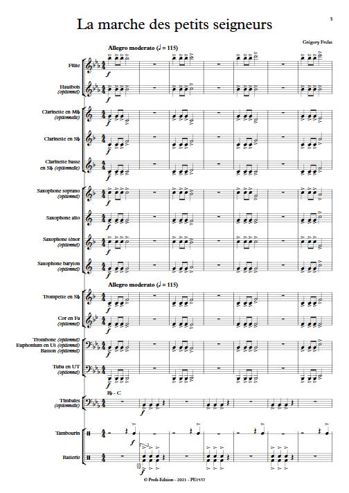 La marche des petits seigneurs - Orchestre d'Harmonie - FRELAT G. - app.scorescoreTitle
