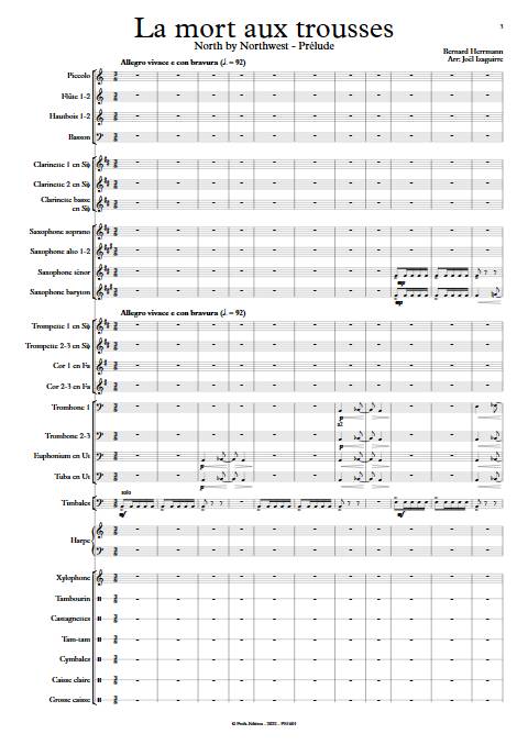 La mort aux trousses - Orchestre d'Harmonie - HERRMANN B. - app.scorescoreTitle