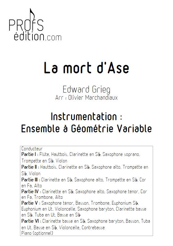 La mort d'Ase - Esemble Variable - GRIEG E. - page de garde