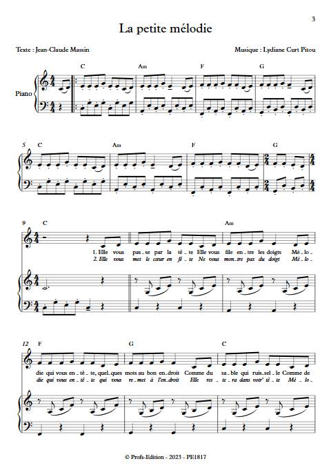 La petite mélodie - Piano Voix - CURT PITOU L. - app.scorescoreTitle