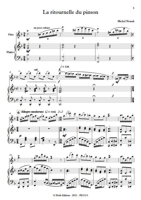 La ritournelle du pinson - Flûte & Piano - NOWAK M. - app.scorescoreTitle