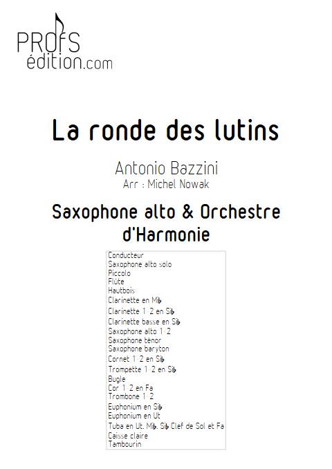 La ronde des lutins - Saxophone & Orchestre d'harmonie - BAZZINI A. - page de garde