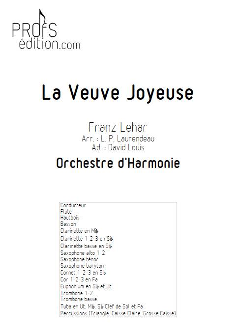 La Veuve Joyeuse - Orchestre d'Harmonie - LEHAR F. - page de garde