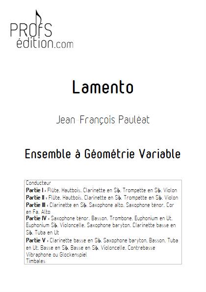 Lamento - Ensemble Variable - PAULEAT J. F. - page de garde