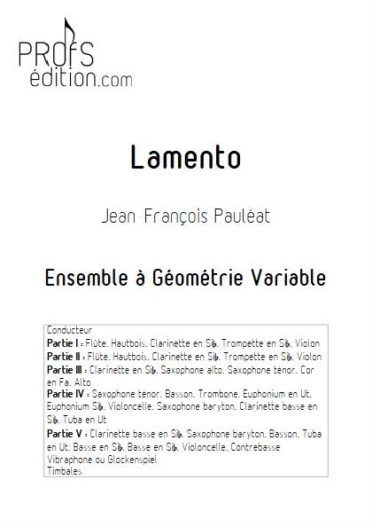 Lamento - Ensemble Variable - PAULEAT J. F. - page de garde