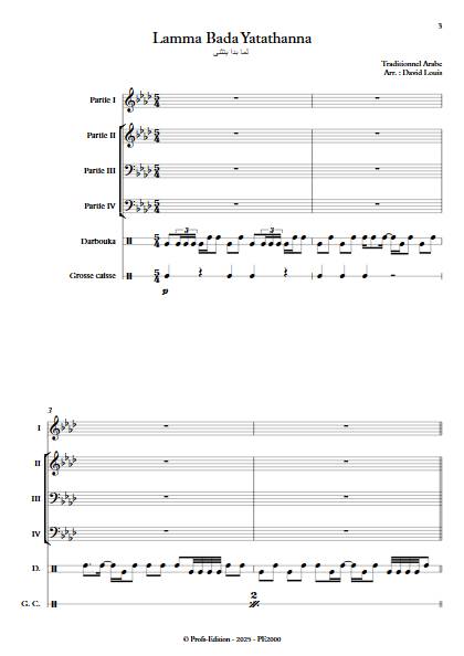 Lamma Bada Yatathanna - Ensemble Variable - TRADITIONNEL ARABE - Partition