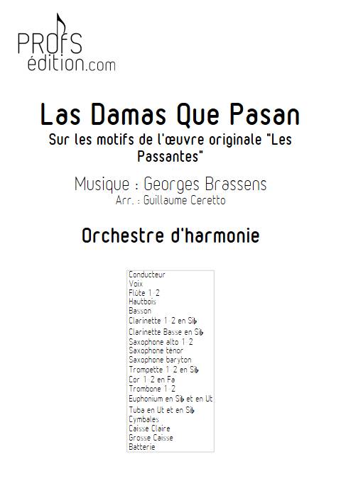 las damas que pasan - Orchestre d'harmonie - BRASSENS G. - page de garde