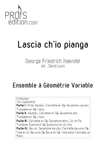 Lascia ch'io pianga - Ensemble Variable - HAENDEL G. F. - page de garde
