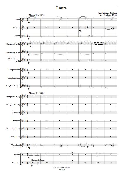 Laura - Orchestre d'Harmonie - GOLDMAN J. J. - Partition
