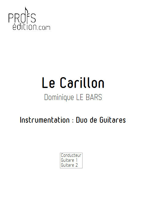 Le Carillon - Duos Guitare - LE BARS D. - page de garde