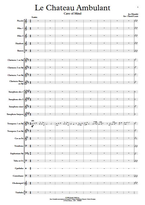 Le Château Ambulant (Cave Of Mind) - Orchestre d'Harmonie - HISAISHI J. - app.scorescoreTitle