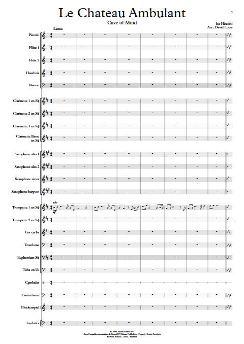 Le Château Ambulant (Cave Of Mind) - Orchestre d'Harmonie - HISAISHI J. - Partition