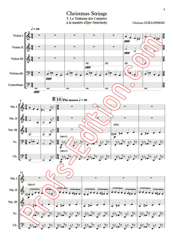 Le Traineau des Carpates - Orchestre Cordes - GUILLONNEAU C. - Partition