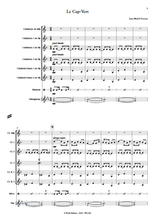 Le Cap-Vert - Ensemble de Clarinettes - TROTOUX J-M. - Partition
