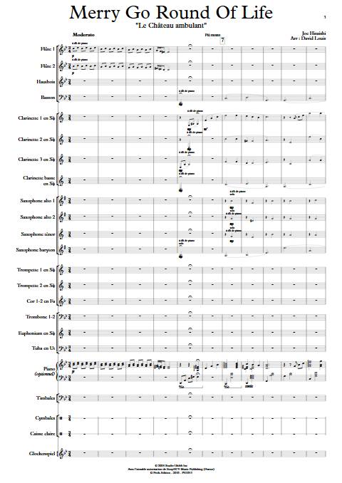 Merry go round of life (Le chateau ambulant) - Orchestre d'Harmonie - HISAISHI J. - Partition
